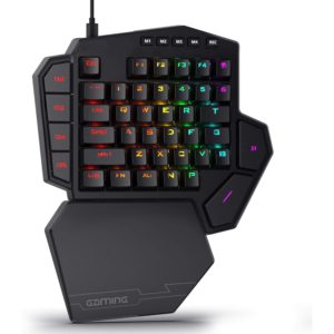 有線片手RGBメカニカルゲーミングキーボード、42キー Type-Cホットスワップ対応着脱式リストレスト