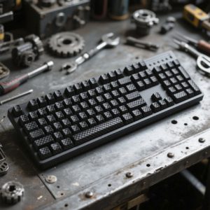 Strapazierfähige Gummitastenkappen für ergonomische Tastaturen