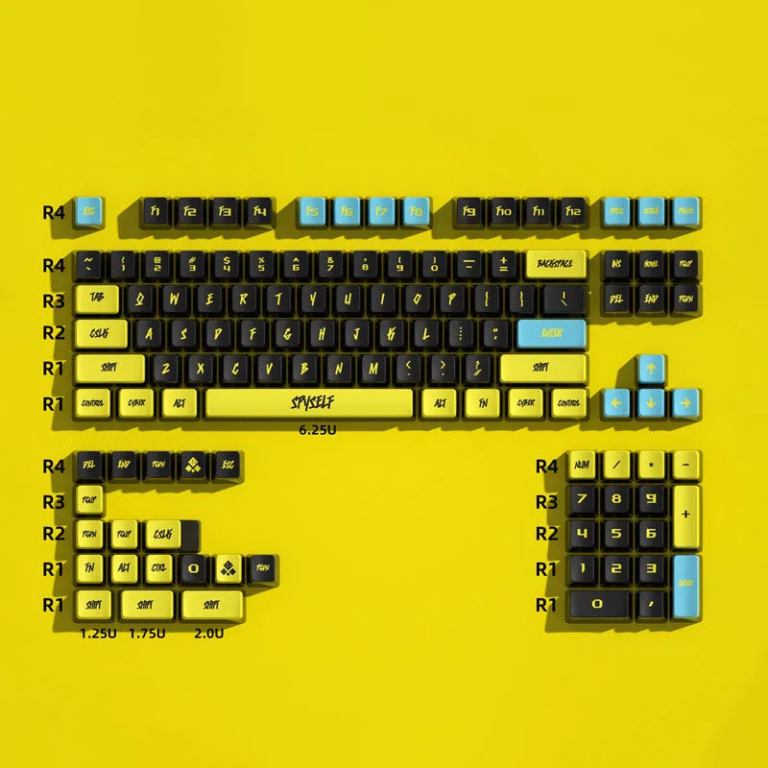 Cyberpunk Pudding Keycaps, Translucent, PBT, Dye-Sublimated