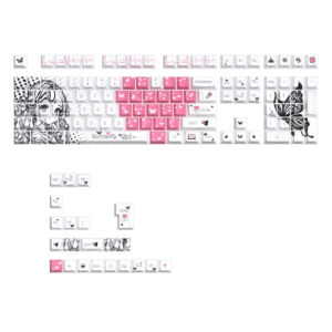 Peach Heart Girl Keycaps - Dye Sublimation PBT 125 Keys