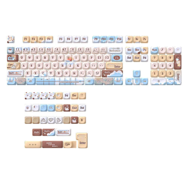 Summer Beach MOA Dye-Sub Keycap Set, 131 Keys