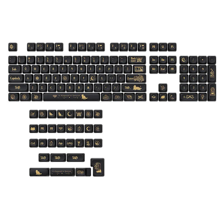 Time's End MOA Keycaps, Dye-Sub PBT, 131 Keys, for Magnetic Axis DIY Mechanical Keyboard