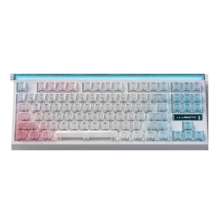 Custom Transparent Mechanical Keyboard, 3-Mode Wireless Bluetooth, Hot-Swappable