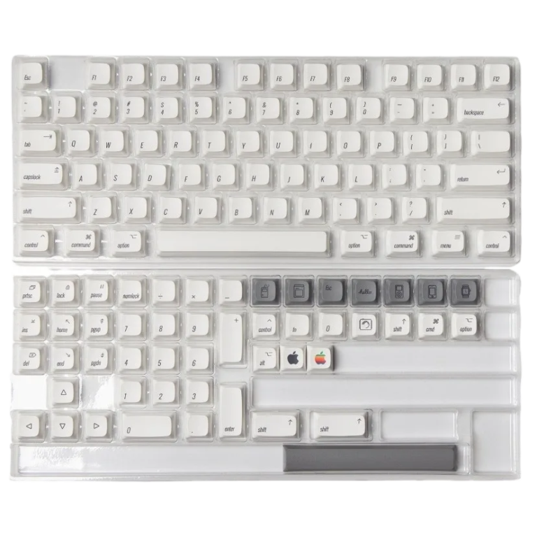 Apple Style Minimalist White XDA Keycaps for 61/64/68/84/87/98/104 Mechanical Keyboards