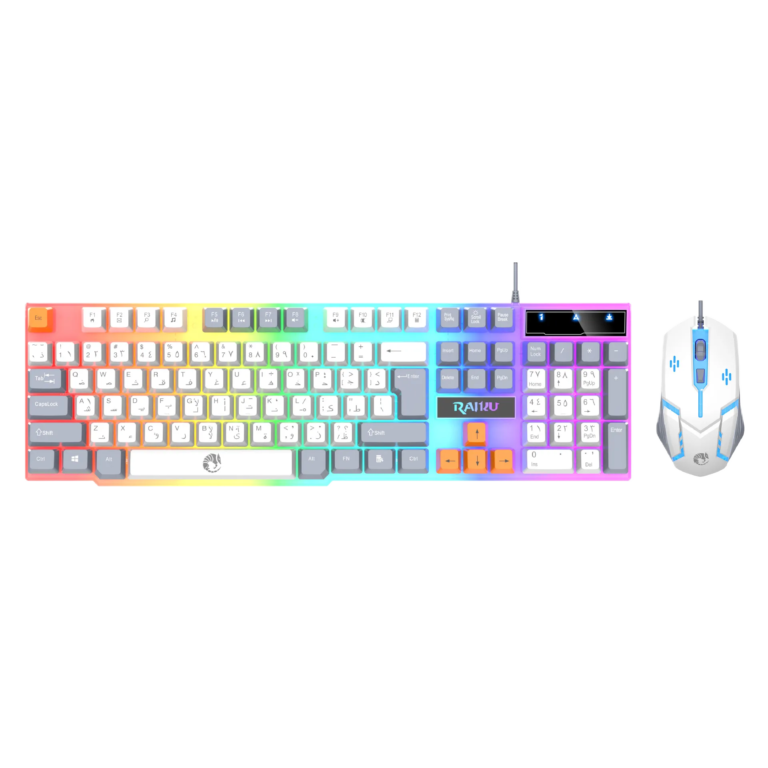 Tri-Color RGB Arabic English Wired Gaming Keyboard and Mouse Combo