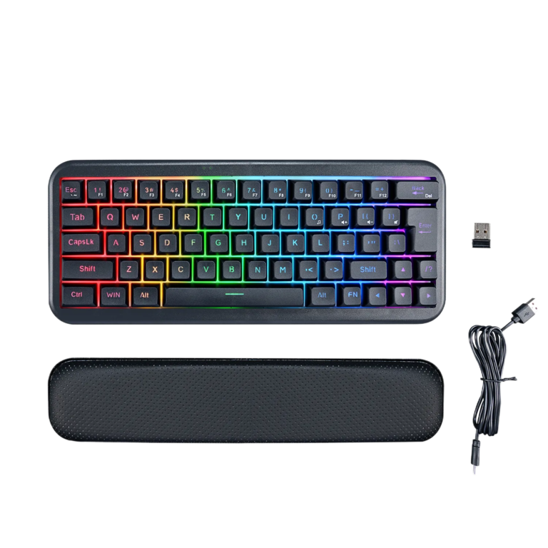 Wireless Charging 2.4G RGB Gaming Keyboard & Mouse Combo with Wrist Rest