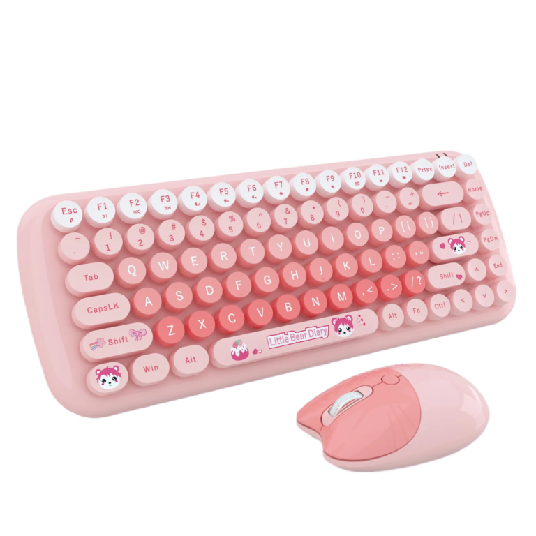 Candy Style Wireless Keyboard and Mouse Combo - Cute Portable Set for Girls