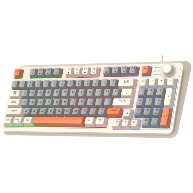 Wired Membrane Keyboard Mouse Combo - Tri-Color Backlit Mechanical Feel Gaming Keyboard