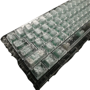 Carbon Fiber PC Clear Side-Engraved Keycap Set - 119 Keys, Wooting Compatible