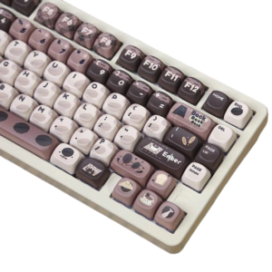 Coffee Bean Keycap Set - Custom Cute Round Ball Caps for 75/87/108 Keyboards