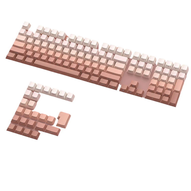 Rouge Gradient Side-Engraved Luminous 133 Key Mechanical Keyboard PBT Doubleshot Keycap