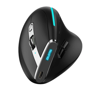 Wireless Vertical Mouse: 2.4G Bluetooth, RGB, 4800DPI, Programmable Gaming Mouse