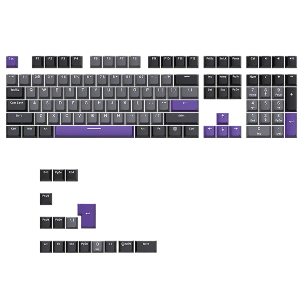 Phantom Keycaps Mechanical Keyboard Tri-Color PBT 124 Keys Doubleshot ...
