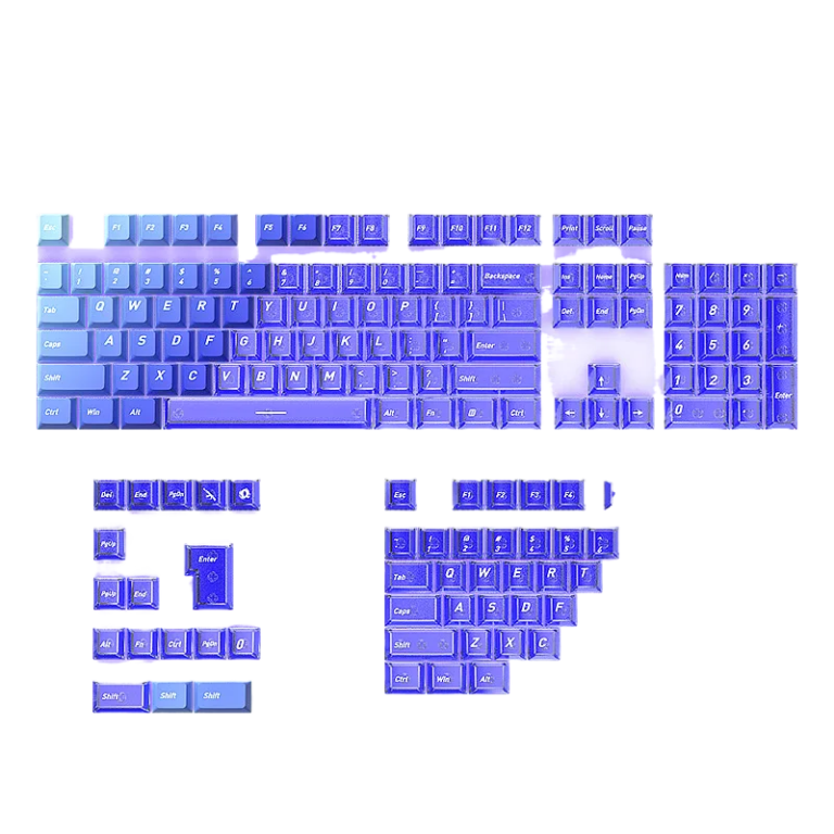 Ice Blue Keycaps, 153 Keys PBT Dye-Sub, Dual-Color OEM Profile