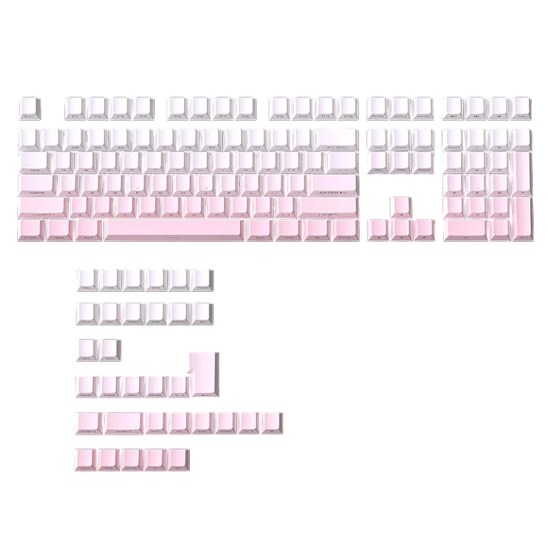 Pink Gradient Keycaps OEM Profile 140 Keys Side Printed PBT Doubleshot