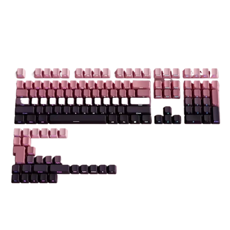 Pudding Gradient Side-Engraved Backlit 136 Keycap Set, PBT Doubleshot, OEM Profile