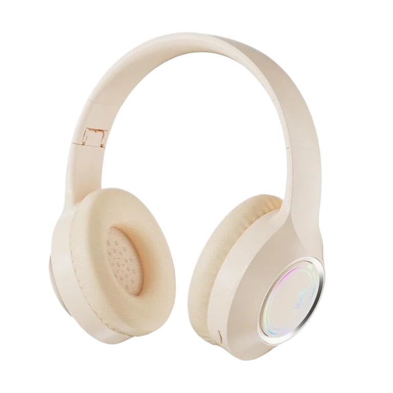 Glowing Bluetooth Headphones, Foldable Over-Ear Gaming Headset