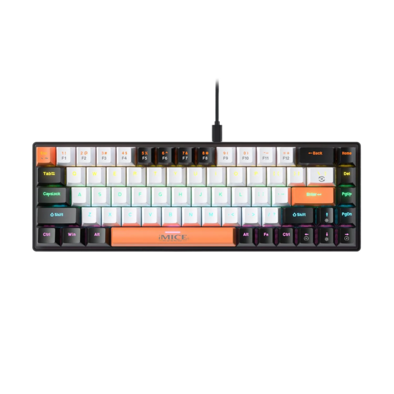 Compact Mechanical Keyboard - Wired, RGB Backlit, 68 Keys