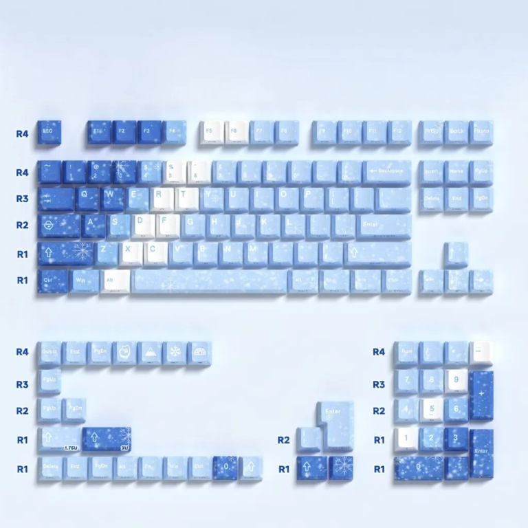 XUE New Snow Girl Side-Engraved Translucent Keycaps Multi-Language