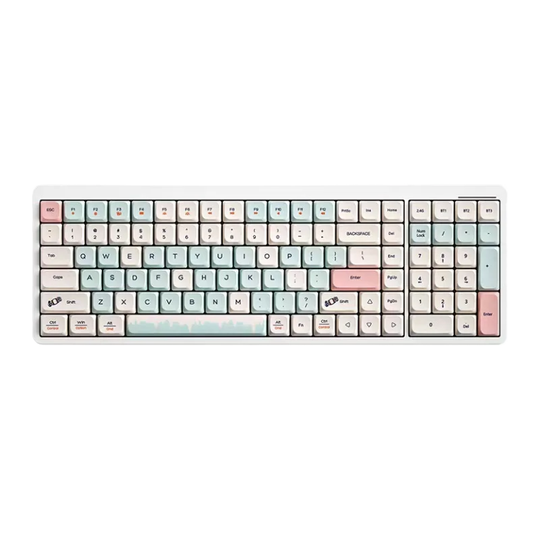 105-Key Wireless Mechanical Keyboard, Low-Profile, Bluetooth