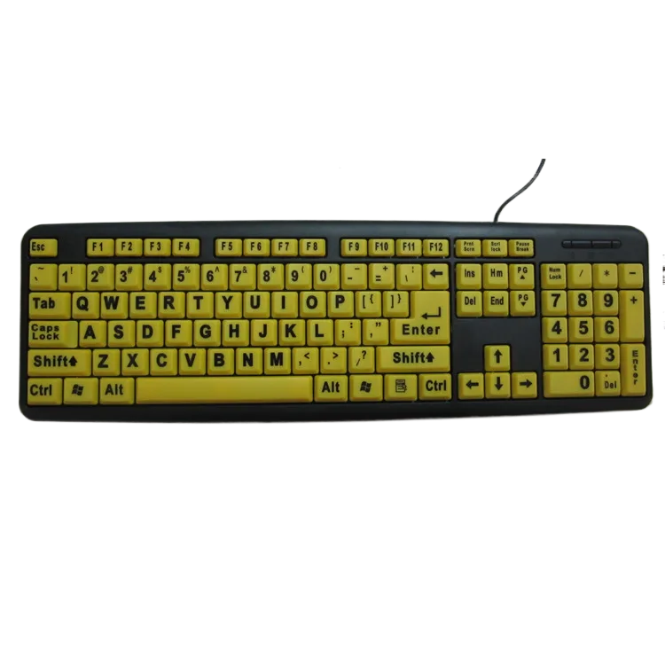 Large Print Keyboard - High Visibility Yellow Keyboard