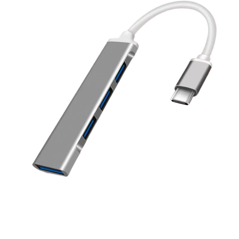 Type-C to 4-Port USB 3.0 Hub Adapter OTG for Phones & Computers