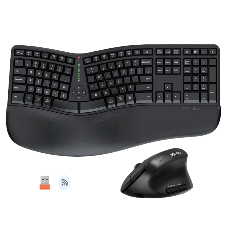 Ergonomic Wireless Keyboard and Mouse Combo - Silent Office Computer Set