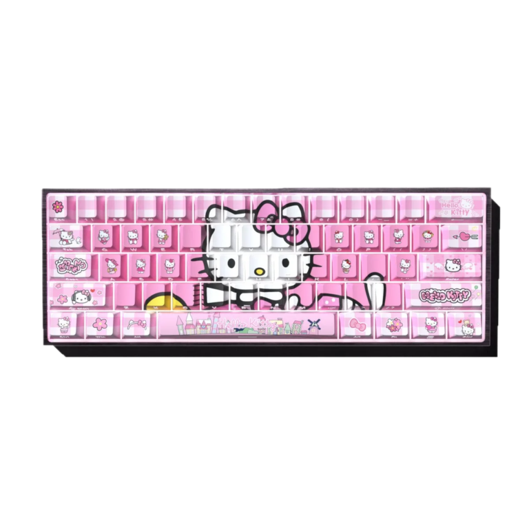 HelloKitty Pink 74-Key PBT Keycap Set, OEM Profile, Side-Printed