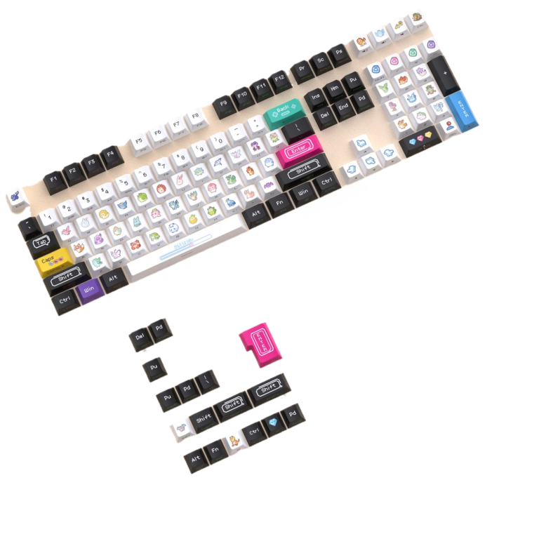 Fantasy Elf Mechanical Keyboard Keycaps, 125 Magnetic Axis, OEM PBT Side-Engraved, Backlit