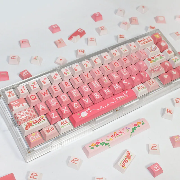PBT Sublimation Keycaps - Spring Travel EVA Theme (139 Keys, Rainbow & More)