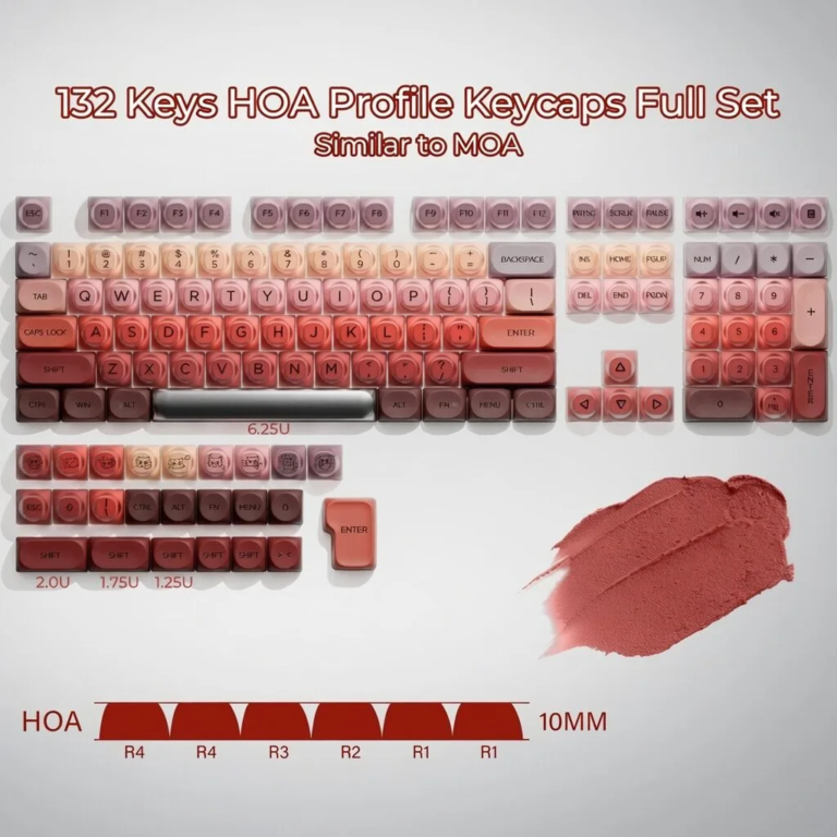 XVX Lipstick Keycaps HOA Jelly Frosted Translucent Mechanical Keyboard Caps