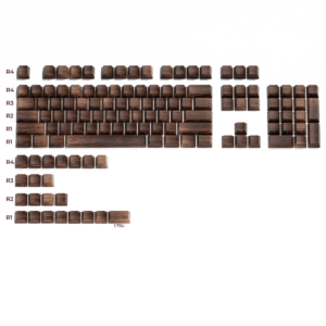 Walnut Wood Grain PBT Keycaps with Side Printing - 136 Key Set