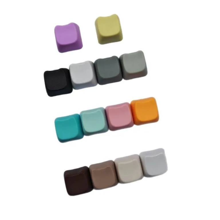PBT Cat Macaron Multicolor MX Cross Daisy Keycaps - Matte Top, Smooth Bottom