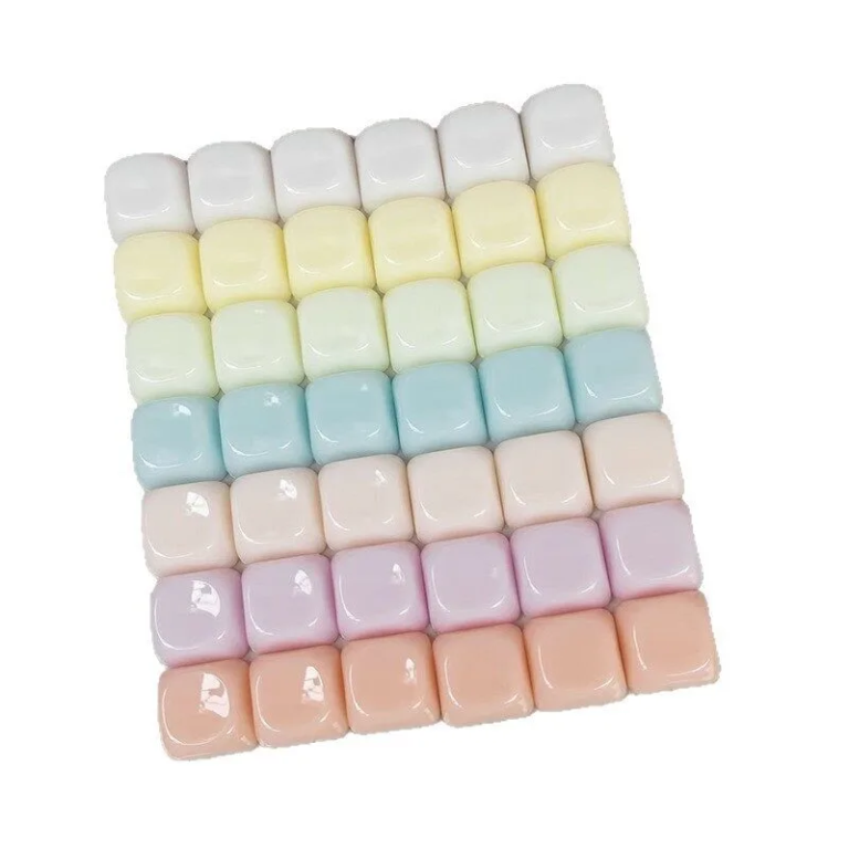 PC Resin Macaron Candy Color Mechanical Keycaps - DIY Cross Daisy Design