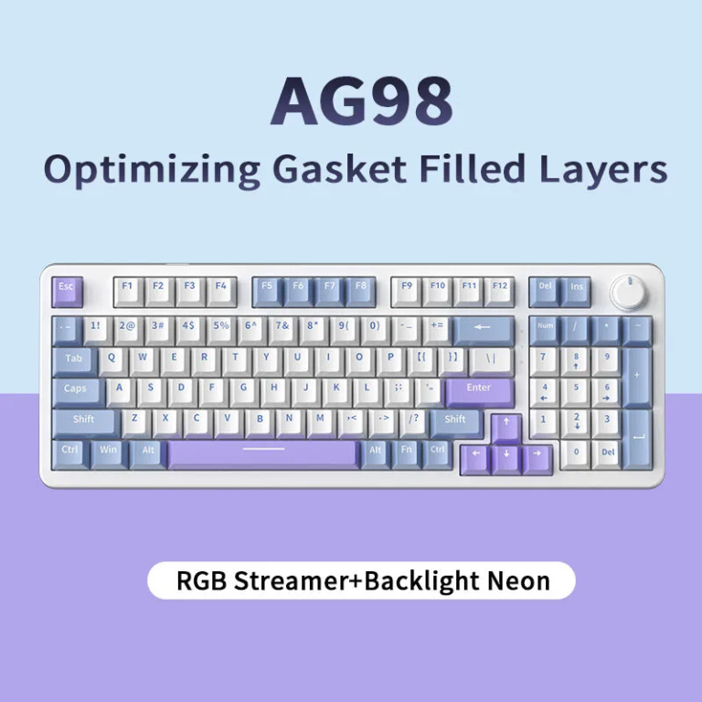 98 Gasket Mount RGB Mechanical Keyboard - Hot-Swappable 98 Keys